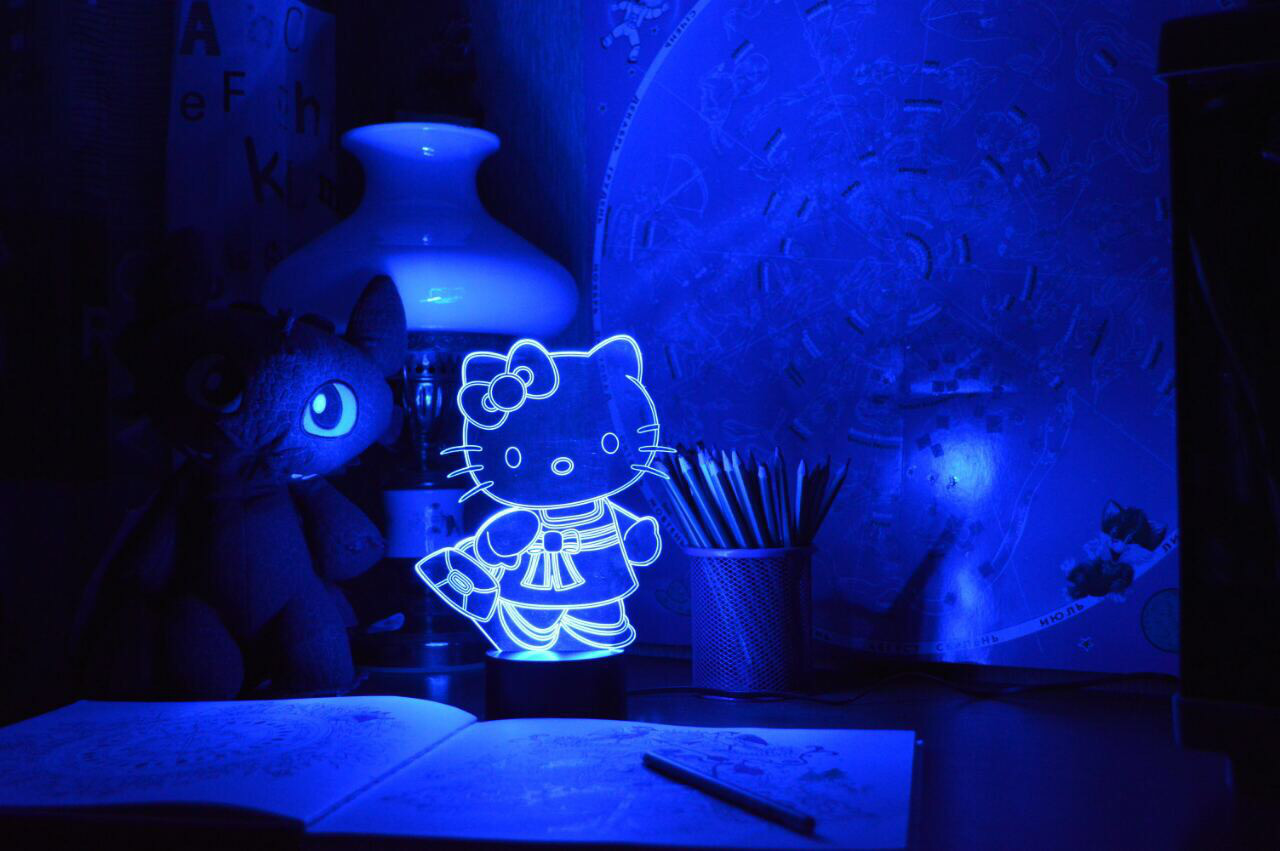 Змінна пластина для 3D світильників "Kitty" 3DTOYSLAMP, фото 1