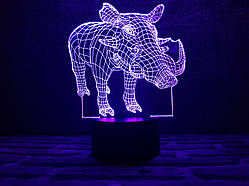 3D світильник нічник з пультом "Пумба" 3DTOYSLAMP