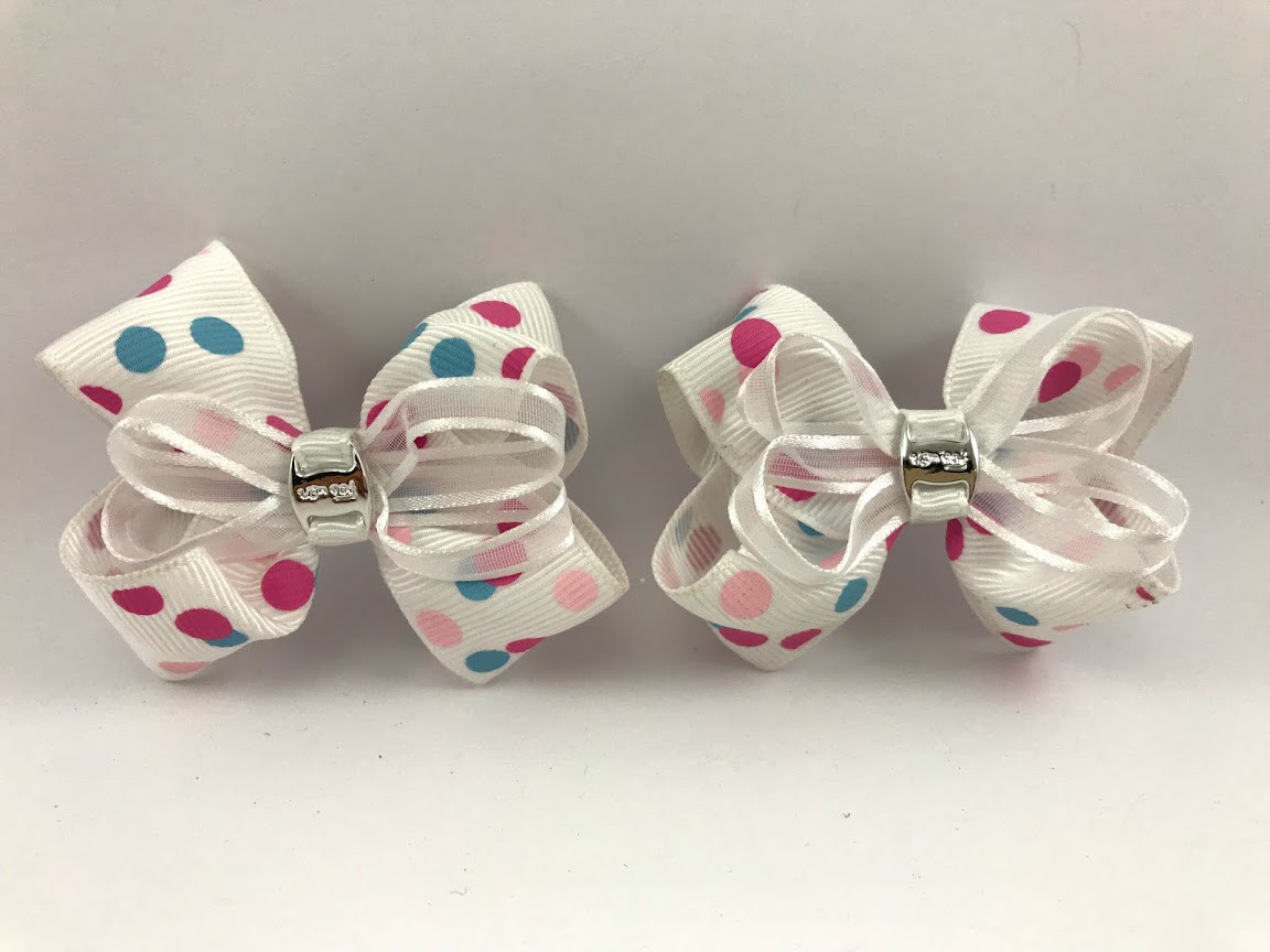 Пара дитячих шпильок Bantik 1332 білих 7 см, фото 1