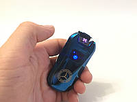 Электроимпульсная зажигалка Mercedes-Benz портативная электронная аккумуляторная USB / Синий металик (5407)
