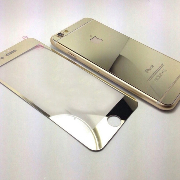 Стекла зеркальные для Iphone 6/6S gold противоударные 9H