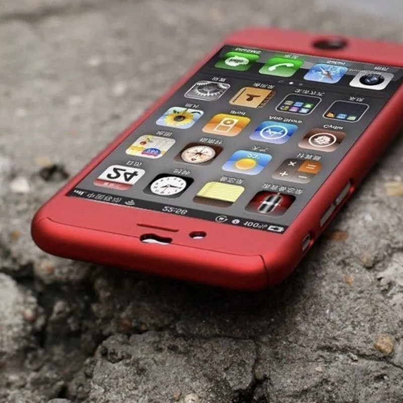 Чохол протиударний 360 для Iphone 6/6s/6 plus/7/7 plus/8/8 plus + скло,red, фото 1
