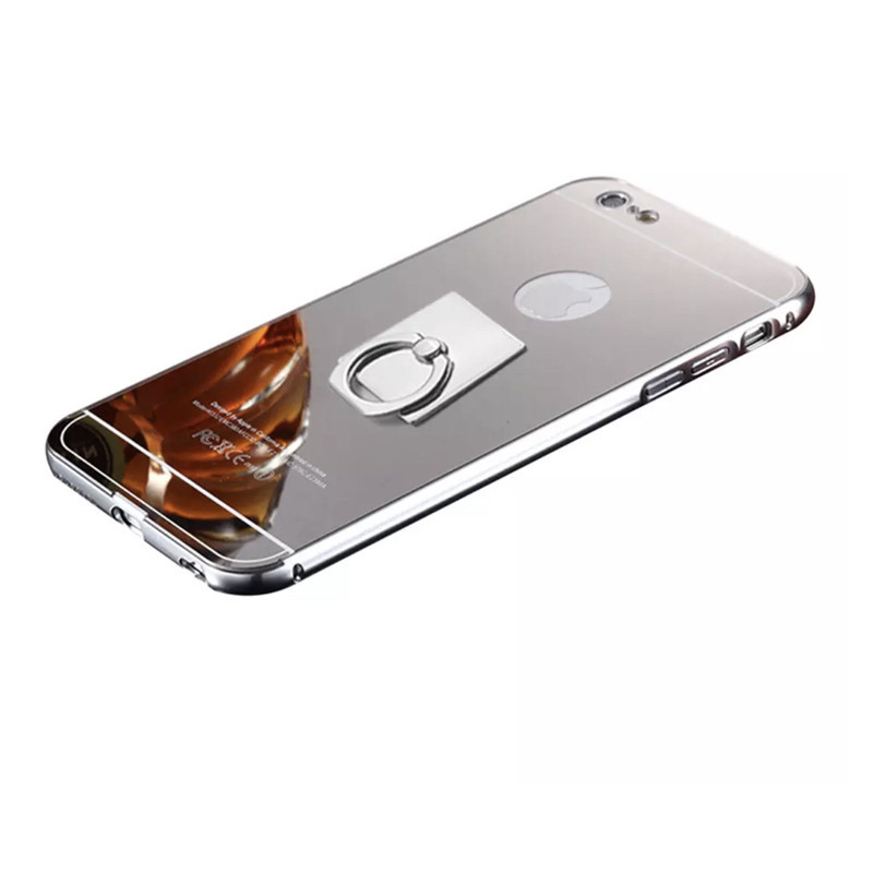 Чохол дзеркальний з кільцем підставкою для Iphone 5SE/5S/5 silver, фото 1