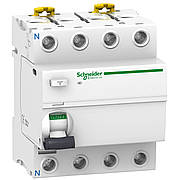 ПЗВ 25A 30mA 10kA тип AC 4 полюси Acti9 iID Schneider Electric A9R41425