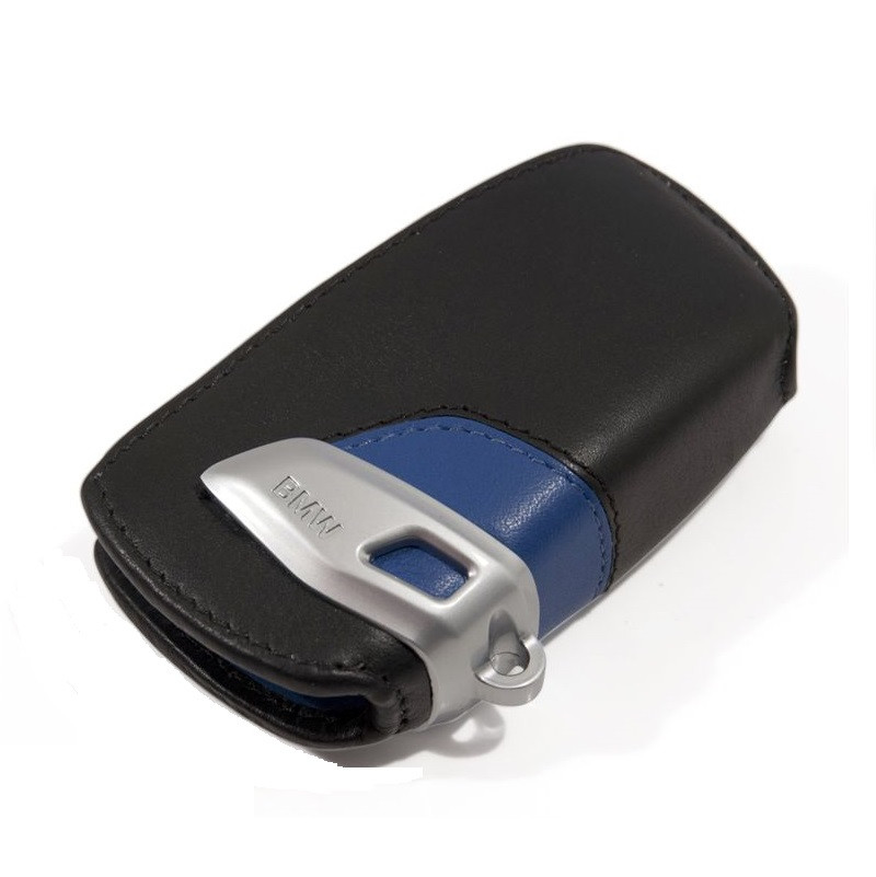 Оригінальний шкіряний футляр для ключа BMW Leather Case Key M Sport, Blue Black (82292219915)