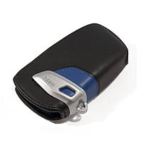 Оригінальний шкіряний футляр для ключа BMW Leather Key Case M Sport, Blue Black (82292219915)