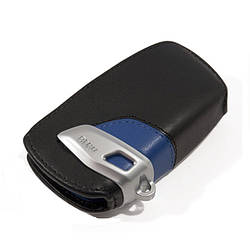 Оригінальний шкіряний футляр для ключа BMW Leather Case Key M Sport, Blue Black (82292219915)