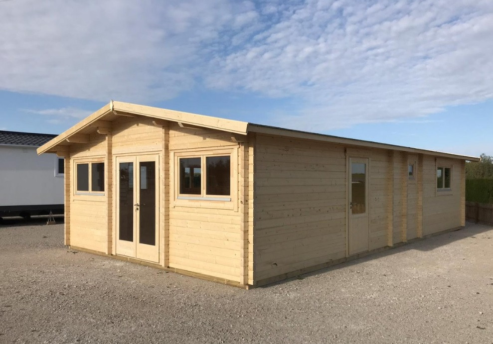 Будинок з термобревна бруса 66 м2. Будівництво будинків з термобруса в Україні Thermo Wooden House 071