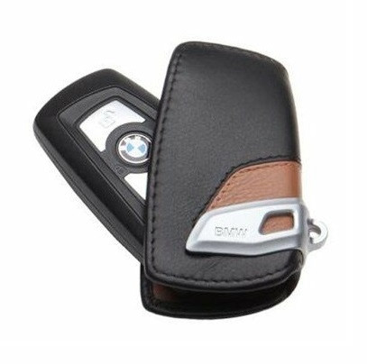 Оригінальний шкіряний футляр для ключа BMW Leather Case Key Luxury Line Brown Black (82292219917)