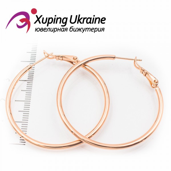 Сережки-кільця Xuping позолота 4 см (Медичне золото) 824967