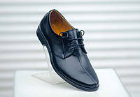 Туфли мужские, классические мужские туфли, кожаные мужские туфли, чёрные туфли, мужские туфли на шнурках, 41(27см)