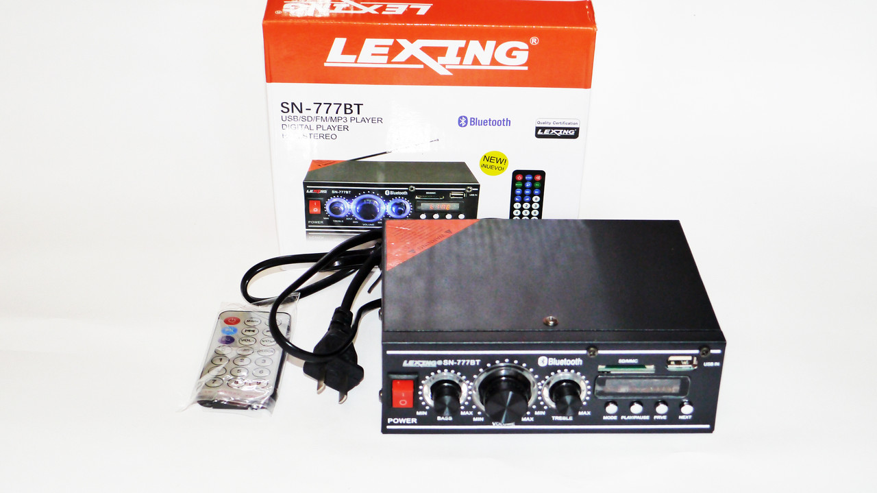 Підсилювач Lexing SN-777BT з Блютузом 300W+300W 2х канальний, фото 1
