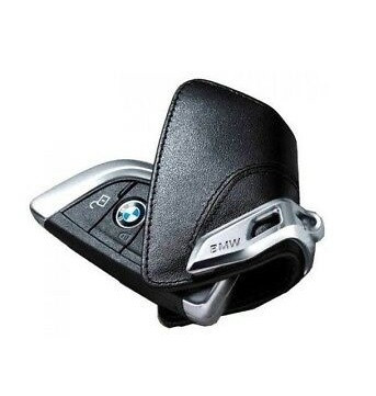 Оригінальний шкіряний футляр для ключа BMW зі стальним затискачем (82292344033), фото 1