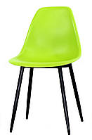 Стул Nik Metal-BK зеленый 41, пластиковый стул на металлических ножках Eames