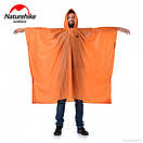Дощовик пончо плащ-палатка накидка від дощу тент Naturehike 20D nylon Silicone 230 х 140 см помаранчевий, фото 5