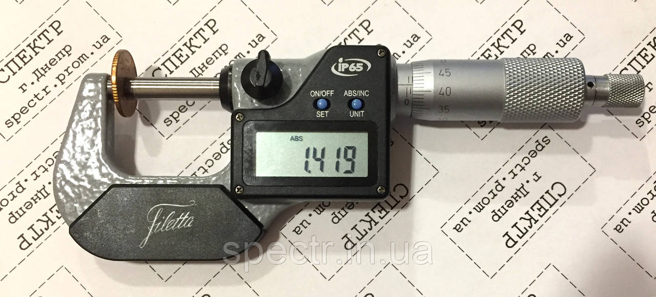 Мікрометр гладкий цифровий IP65 тип МКЦ 0-25 0,001 SCHUT (Німеччина), фото 1