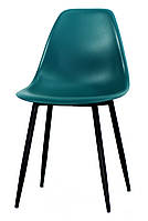 Стул Nik Metal-BK бирюзово-зеленый 02, пластиковый стул на металлических ножках Eames