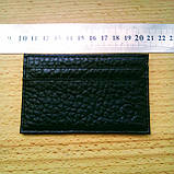 Кардхолдер шкіряний на 4 картки чорний мініформат, фото 7