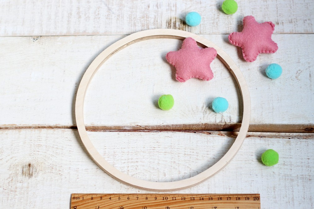 Кільце дерев'яне (фанерне) для мобіля 20 см, фото 1