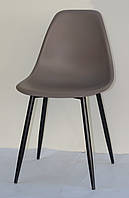 Стул Nik Metal-BK серый 23, пластиковый стул на металлических ножках Eames