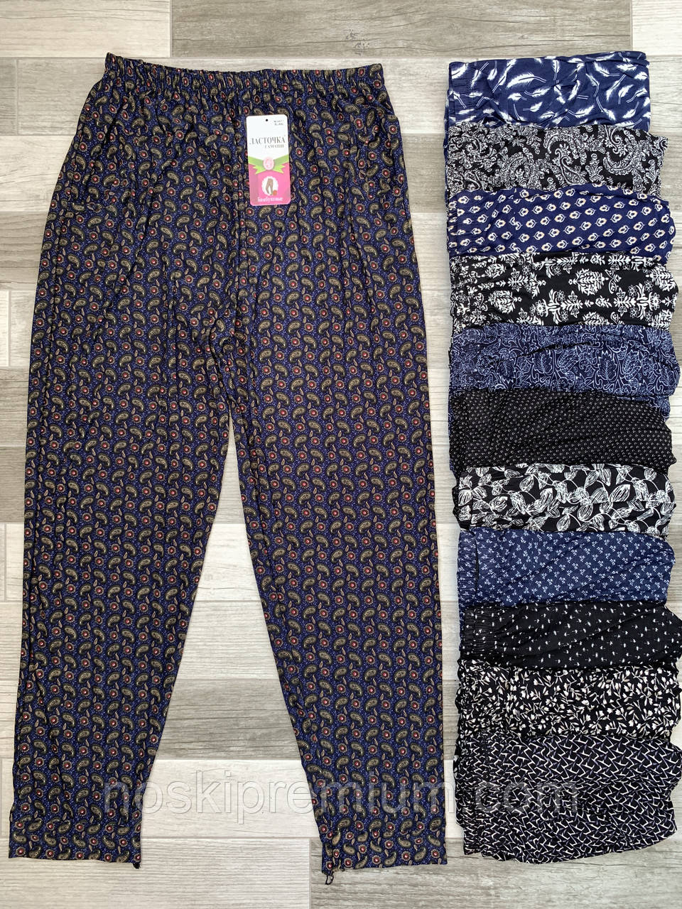 Султанки, штани галіфе жіночі кольорові бамбук Ластівка (батали), з кишенями, розмір 50-56, А401-1