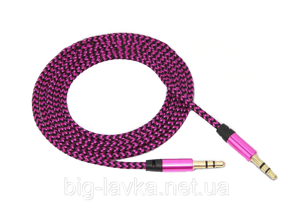 Аудіо кабель Aux для iphone 3,5 мм  Рожевий, фото 1