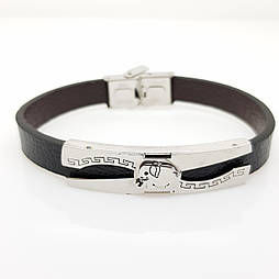 Шкіряний чоловічий браслет зі слоном