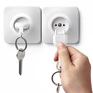 Ключниця настінна та брелок для ключів Unplug Qualy (білий), фото 2