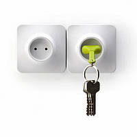 Ключниця настінна та брелок для ключів Unplug Qualy (білий-зелений)