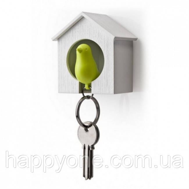 Ключниця настінна та брелок для ключів Sparrow Qualy (білий-зелений)