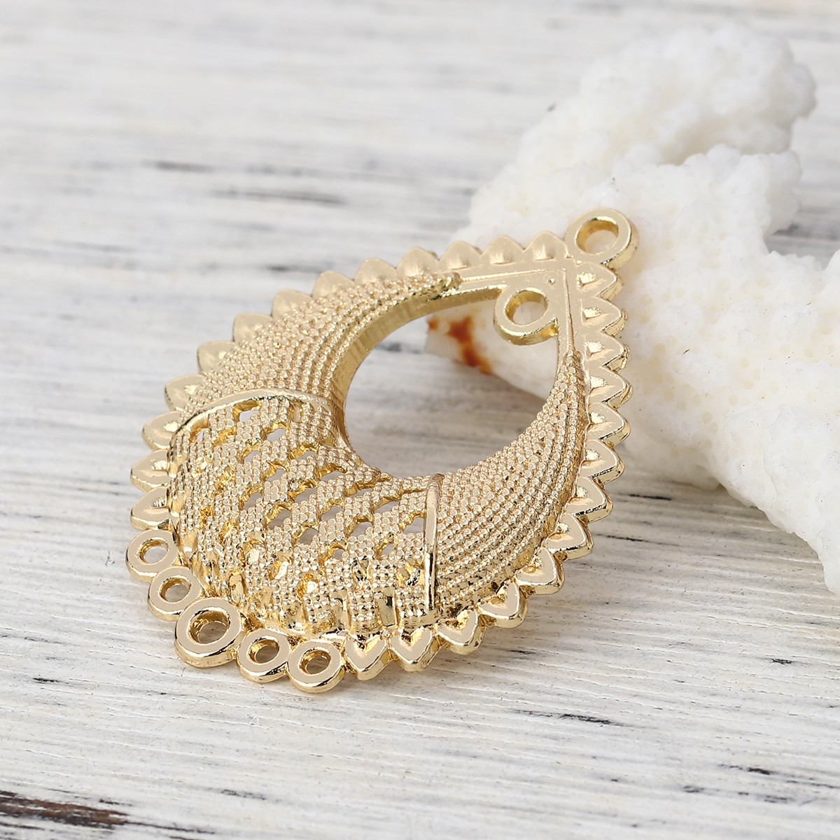 Конектор Люстра, Цинковий сплав, Фурнітура, Колір: Золото, 39 мм x 31 мм