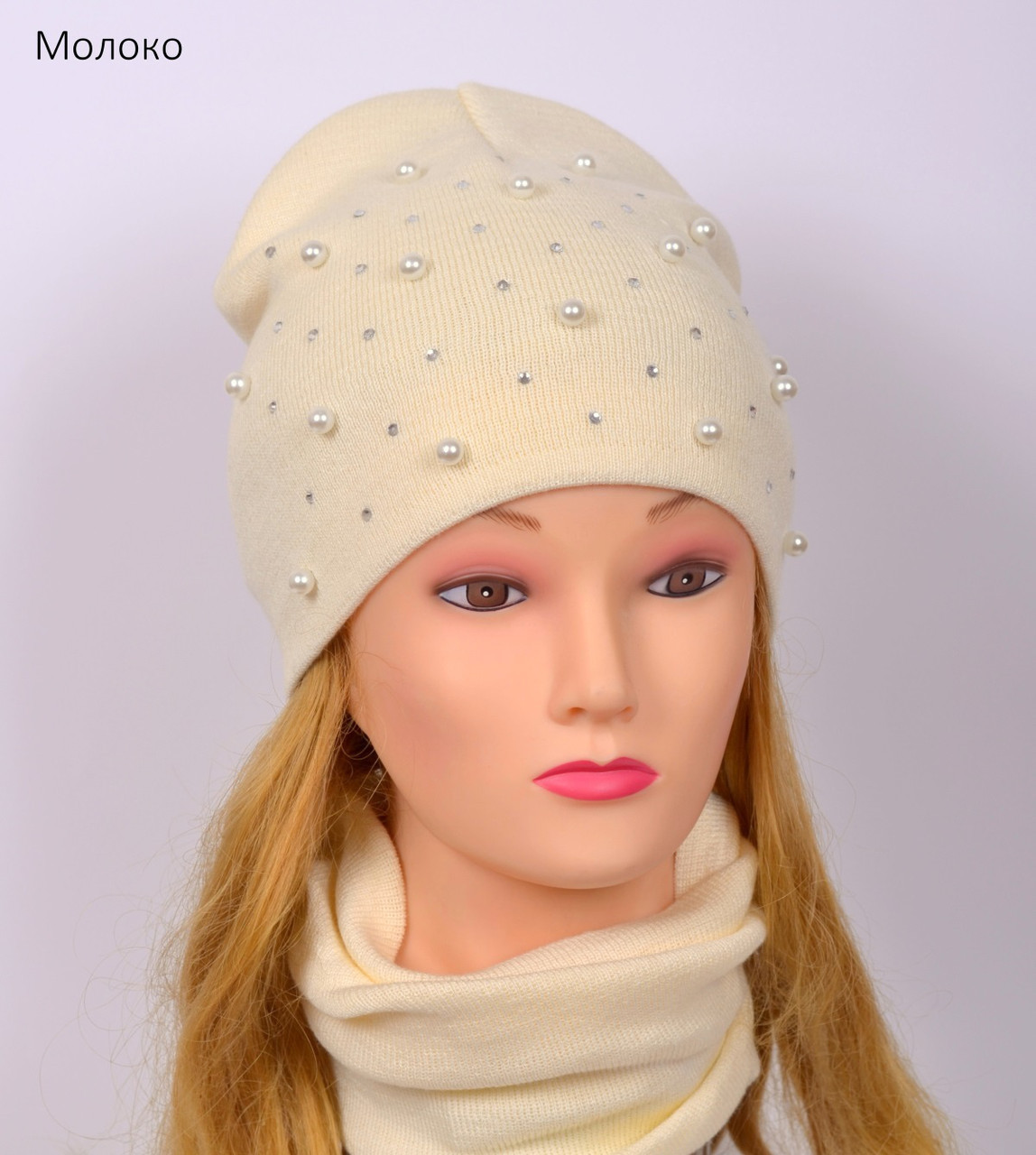Шапка демісезонна, подвійної в'язки.Х-б 60%. , фото 1