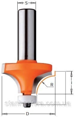 Фреза CMT 980.504.11 радіусна з підшипником для оброблення штучного каменю, R = 12,7 мм, фото 1