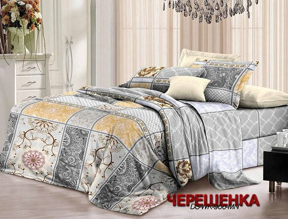 Євро максі набір постільної білизни 200*220 з Бязі "Gold" №15966 Черешенка™, фото 1