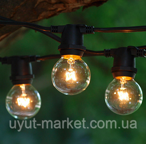 Вулична гірлянда 10м 20хЕ27, Белт-Лайт круглий патрон, без ламп, фото 1