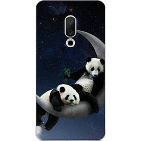 Чохол з картинкою силіконовий для Meizu 15 Plus Панди на місяці