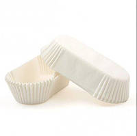 Тарталетка прямокутна для еклерів, тістечка біла 100х35х30 Р10 50 шт.