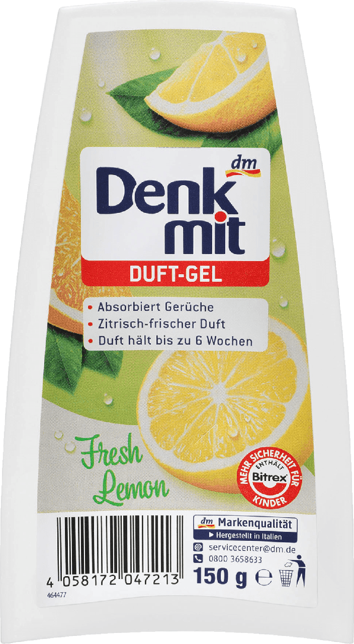 Гелевий освіжувач повітря Denkmit Duft-Gel Fresh Lemon, 150 г.