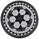 Круглий столик садовий з мозайкою 60см чорно-білий, фото 4