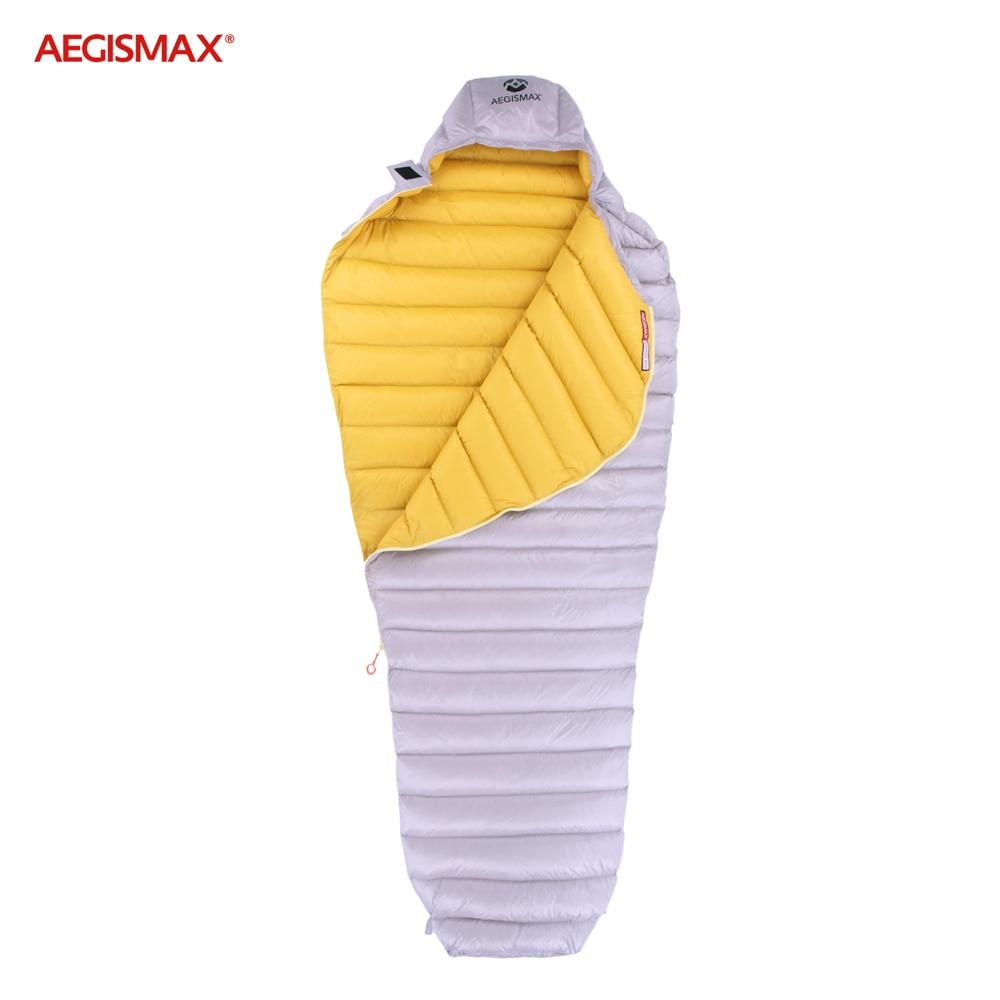 Пуховий спальний мішок Aegismax LETO +7°C +2°C Large 200 см Gray