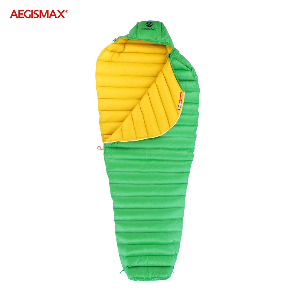 Пуховий спальний мішок Aegismax LETO +7°C +2°C Large 200 см Green