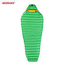 Пуховий спальний мішок Aegismax LETO +7°C +2°C Large 200 см Gray Зелений, фото 3