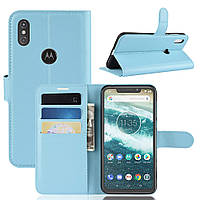 Чохол Luxury для Motorola Moto P30 Play (XT1941-2) книжка блакитний