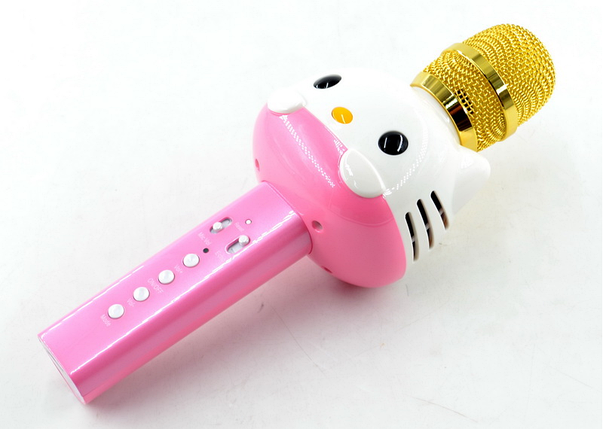 Дитячий бездротовий караоке-мікрофон U63 Hello Kitty з колонкою, фото 1
