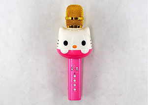 Дитячий бездротовий караоке-мікрофон U63 Hello Kitty з колонкою, фото 3