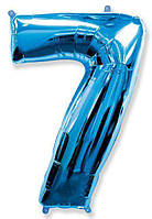 Фольгированный шар-цифра "7", 102 см Синий