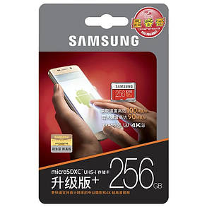 Картка пам'яті microSD Samsung EVO Plus 256 GB 100/90MB/s Оригінал, фото 1