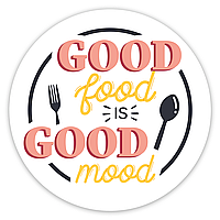 Наклейка на холодильник Good food білий