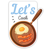 Наклейка на холодильник Let's cooking коричневий