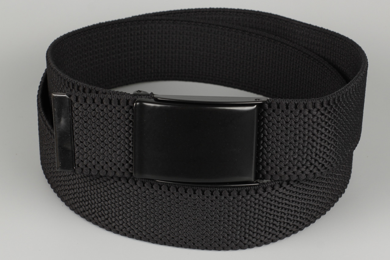 Ремінь джинсовий гумка з відкривачкою для пляшок на пряжці 40 мм чорний